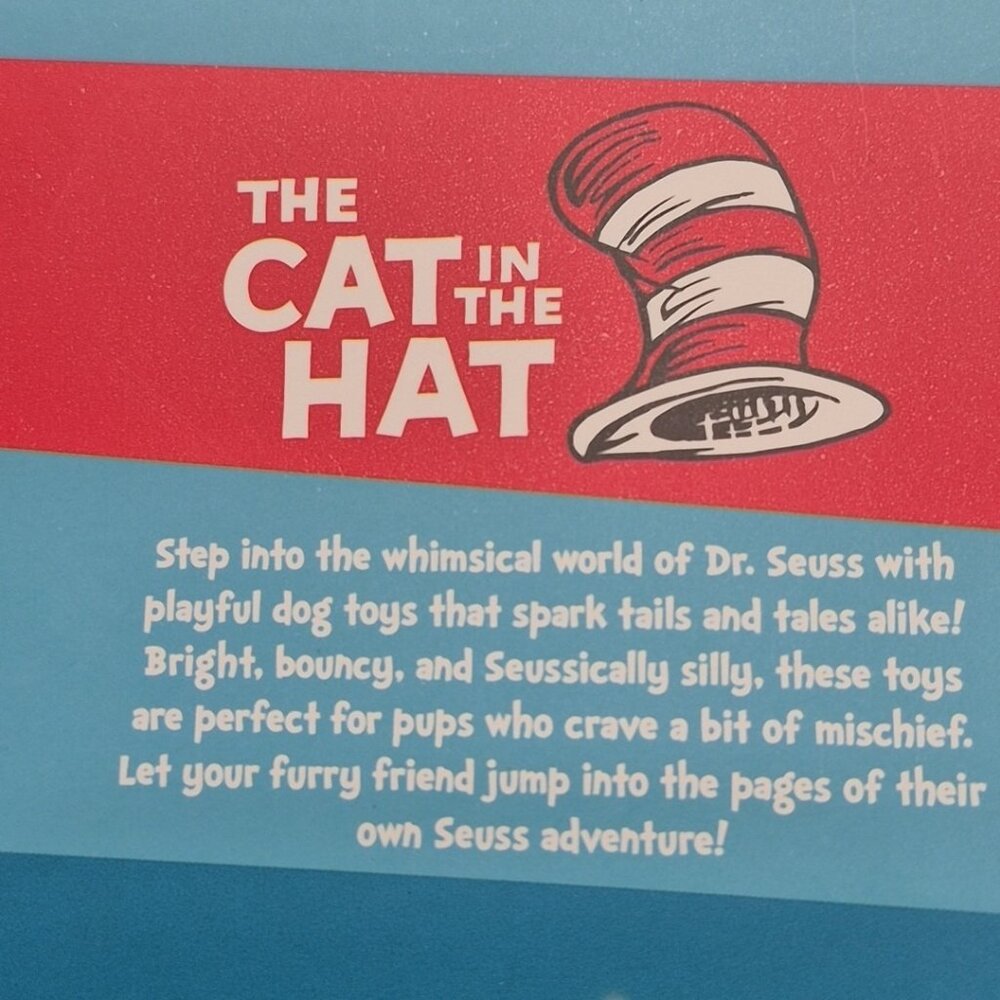 Dr. Seuss Thing 1 & Thing 2 Plush Stuffed Dog Toy The Cat in The Hat~Squeaker - Picture 6 of 8